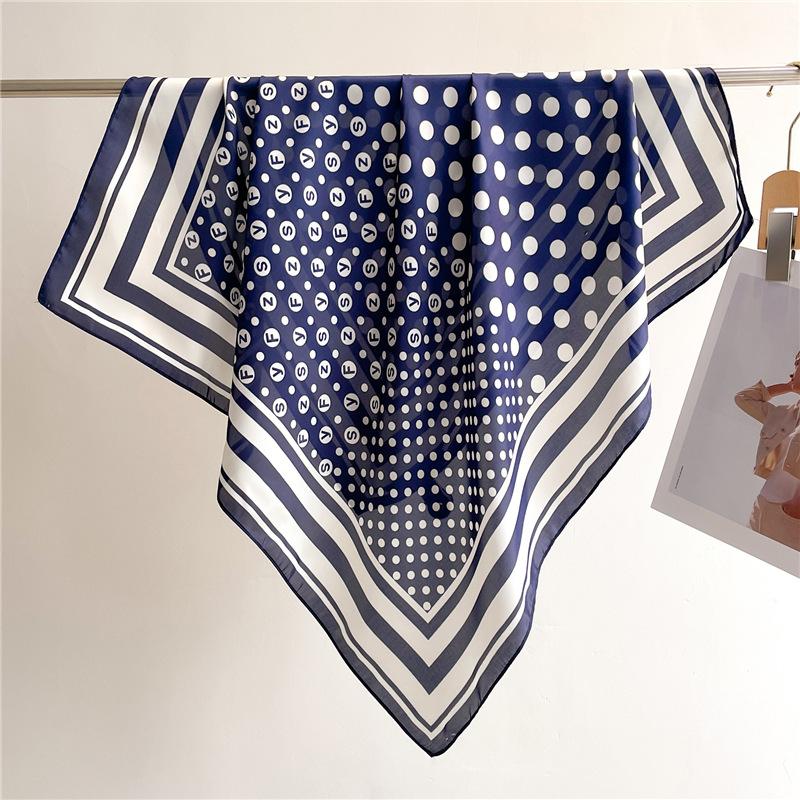 Peony Flower Small Silk Scarf Satin Versatile Scarf Thin Sunscreen Headscarf 70Cm Simulated Silk Square Scarf