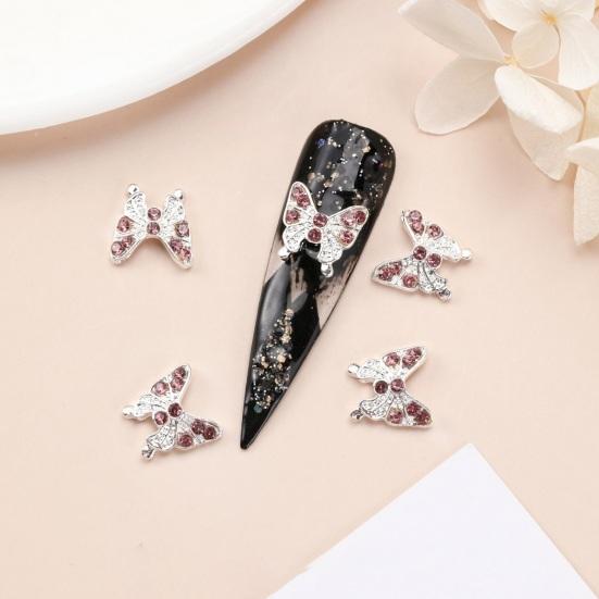 10 шт., подвески для ногтей в виде бабочек, блестящие стразы, инкрустация из искусственного кристалла, 3D подвески, аксессуары для маникюра «сделай сам», ювелирные изделия для дизайна ногтей, украшения для чехла для телефона