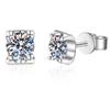 Sterling Silver 100% 925 Earrings for Women Certified Moissanite D Color Ear Stud 18K White Gold Plated Birthday Jewelry Gift