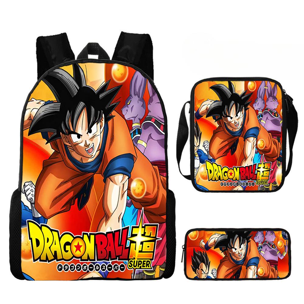 Школьная сумка Dragon Ball для учеников начальной и средней школы, трехсекционный рюкзак с мультяшным рисунком