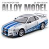 1:24 RX7 GTR-R34 Игрушечные Машинки Сплав Литье под Давлением Миниатюрные Модели Подвеска Четырех Колес Открывающиеся Двери Транспортные Средства Модные Украшения