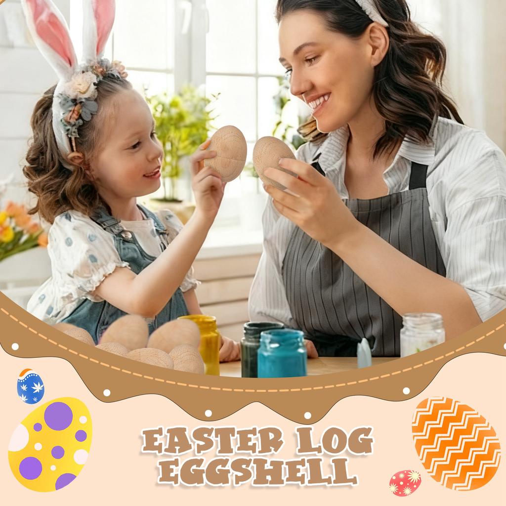 Natural Wooden Easter Egg •Wooden Carved Easter Eggs Rural Easter Eggs Hand Polished Wooden Eggs