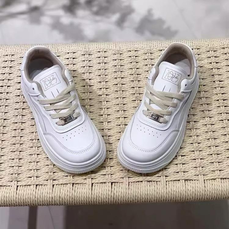 Женская весенняя новая универсальная повседневная спортивная обувь на платформе, с круглым носком, на шнуровке, увеличивающая рост, обувь на доске