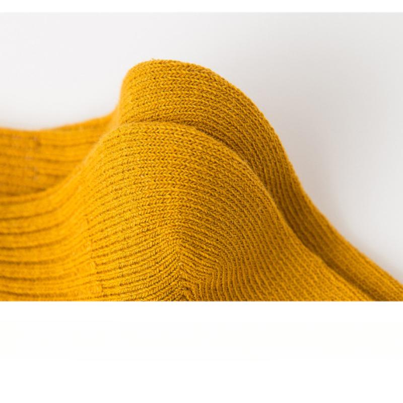 5 пар женских носков весна-лето чистый хлопок короткие носки однотонные двойные игольчатые стиль тонкие хлопковые носки средней длины