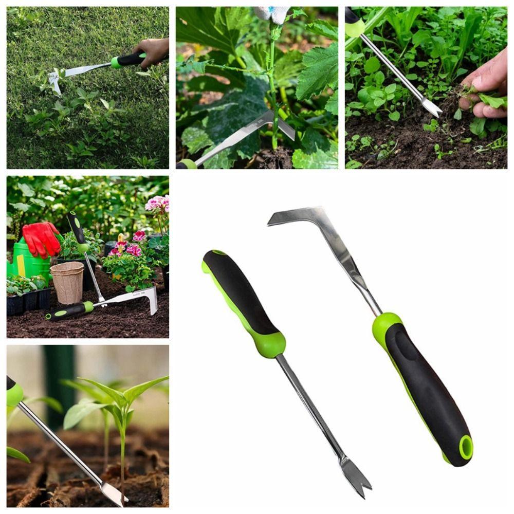 Handheld L-Shaped Crack Weeder Long Handle Grass Puller Weeding Tool Weeding Sickle Outdoor