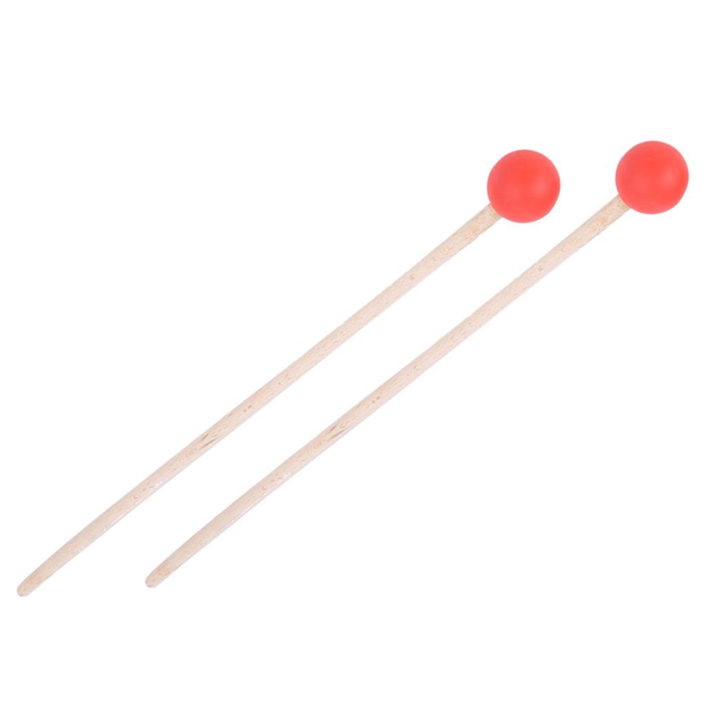 2Pcs Drum Mallet Hammer Musical Instrument Accessories for Xylophone   Timpani   Snare DrumsRed