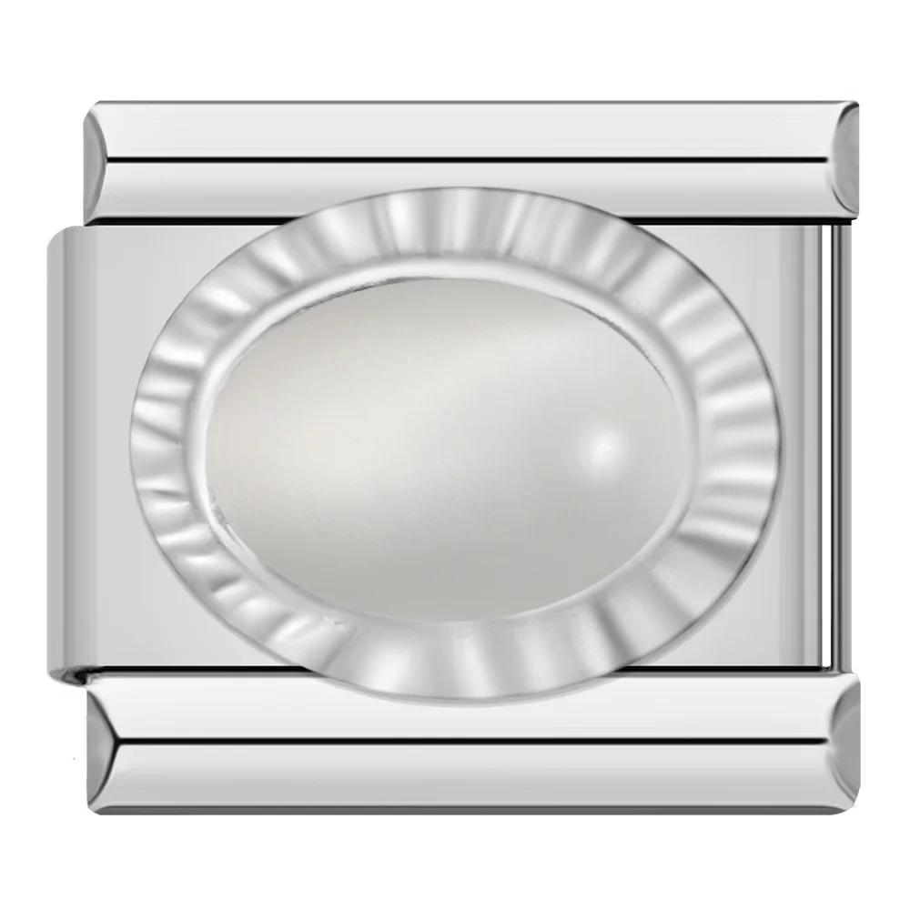 2023 Мода Сердце Эллиптический Прямоугольник CZ Шарм Итальянские Звенья Подходит Для Браслета 9 мм Из Нержавеющей Стали Изготовление Ювелирных Изделий DJ692