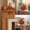 3Pcs Vintage Pumpkin-Shaped Wooden Ornaments 2D Flat Face Pumpkin Display Decor  Holiday Gifts