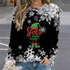 Cartoon Style Christmas Snowflakes Women Cute T-Shirts 6XL Plus Size Long Sleeve 3d Printed Christmas Casual Ladies Tops