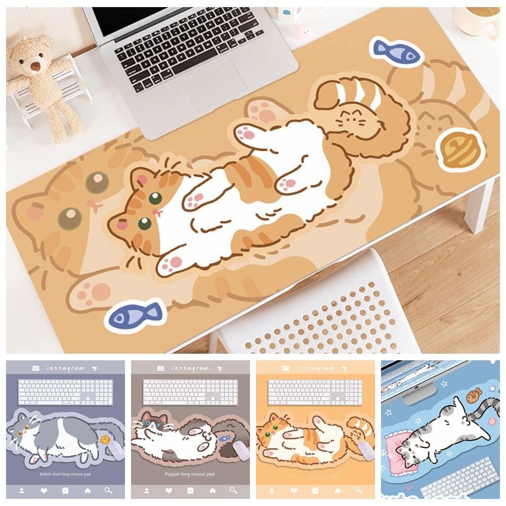 Коврик для стола Милый котик коврики для мыши Кот Кавайный котик коврик для мыши Мультяшный кот Большой коврик для мыши Игровой декор