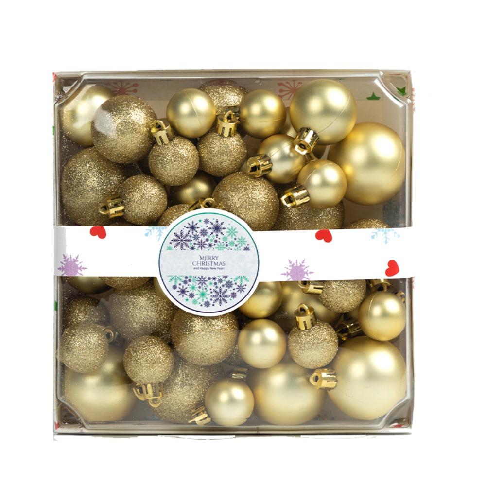 44pcs 3/4/5CM Christmas Ball Set Shatterproof Waterproof Christmas Tree Decoration Pendant Delicate Hanging Ornament