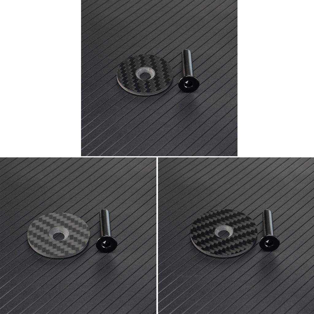 Carbon Fibers Headset Caps with Black Titaniums Screws for Enhancing Cycling for Enhancing Cycling Performances