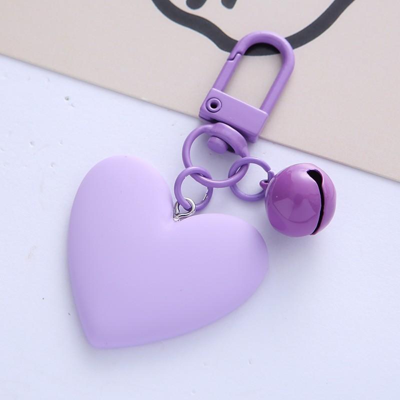 Ключница-колокольчик в форме сердца, конфетного цвета, Милый чехол для наушников в форме сердца, персика для девочки, Аксессуар-подвеска для сумки.