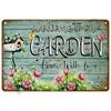 Retro Flower Sign Gardening Metal Sign Vintage Garden Club Outdoor Indoor Home Wall Hanging Decorative Plaque
