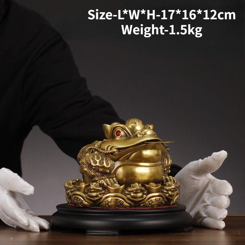 Горшок сокровищ из чистой меди Чжаоцай для привлечения богатства, трехногая золотая жаба, украшения для гостиной, подарок на новоселье