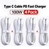 100W USB Type C To USB C Cable USB-C PD Fast Charging Fast Charger Wire Cord For Samsung Xiaomi Type-C USBC Cable