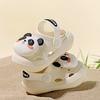Детские модные сандалии с круглым носком и платформой с рисунком панды для девочек, пляжная обувь для малышей, лето 2024, обувь для мальчиков, нескользящая