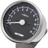 Daytona Motorcycle Mechanical Stainless Steel RPM 15641 Tachometer, Body/Black Panel/White LED, 60mm, 12,000 Display,