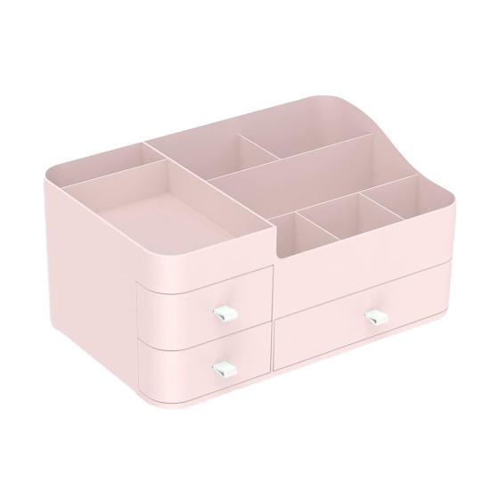 Countertop Storage Box Makeup Organizer with Drawers Large Capacity Smooth Edge Burr-Free Storage Container Cabinet Shelf Organizer