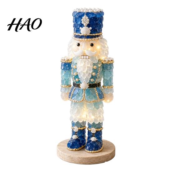 Sea Glass Art Projects Christmas Tree DIY Kit, 3D Animal Craft Kit Handicraft Supplies for Beginners with LED Lights, Coastal Style Lighted