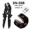 SN-58B Ratchet Crimping Plier Crimper Tool 0.25-2.5mm² AWG24-13 for Dupont,TE,JST,Molex Terminal Wire Electrical Pliers