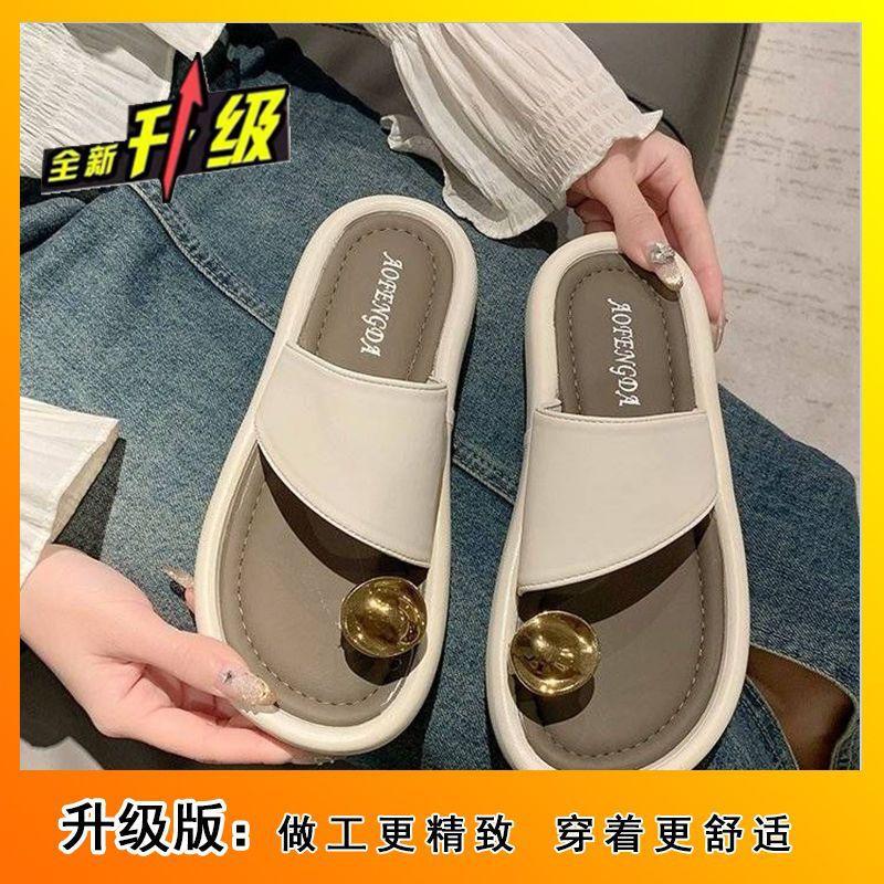 Beautiful High-end Slippers for Women's 2025 New Summer French Toe Black Beach Thai Platform Sandals