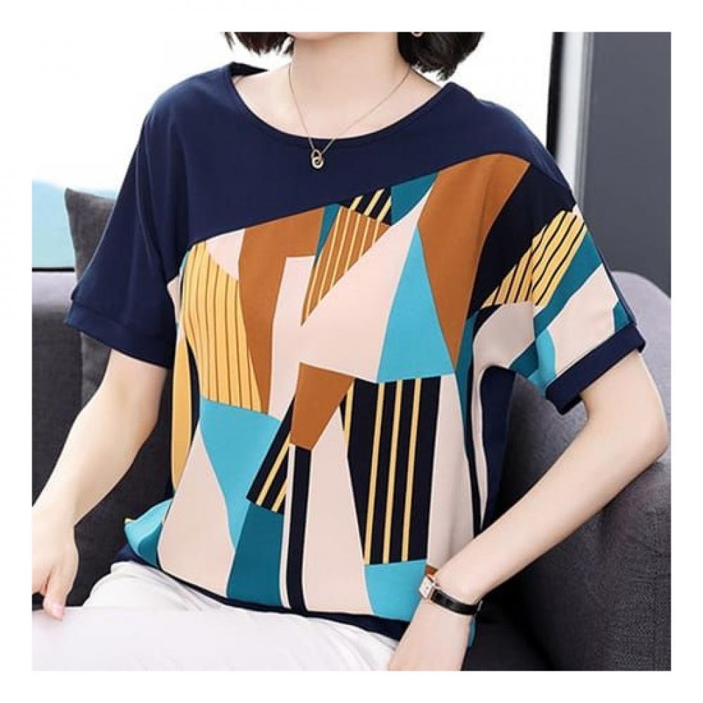 Navava NT1551 GeomeTric PrinT ShorT Sleeve T shirT