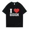 Футболка I Love Ecco2k, унисекс, брендовая футболка в стиле хип-хоп, унисекс, женская модная футболка в стиле Харадзюку, унисекс, негабаритные уличные футболки унисекс, рэперские футболки