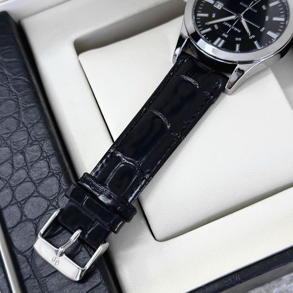 Мужские часы Бренд Бизнес Простые Водонепроницаемые Календарь Кожаный ремешок Мужские Кварцевые Наручные часы (Поставляется с коробкой и запасным аккумулятором)