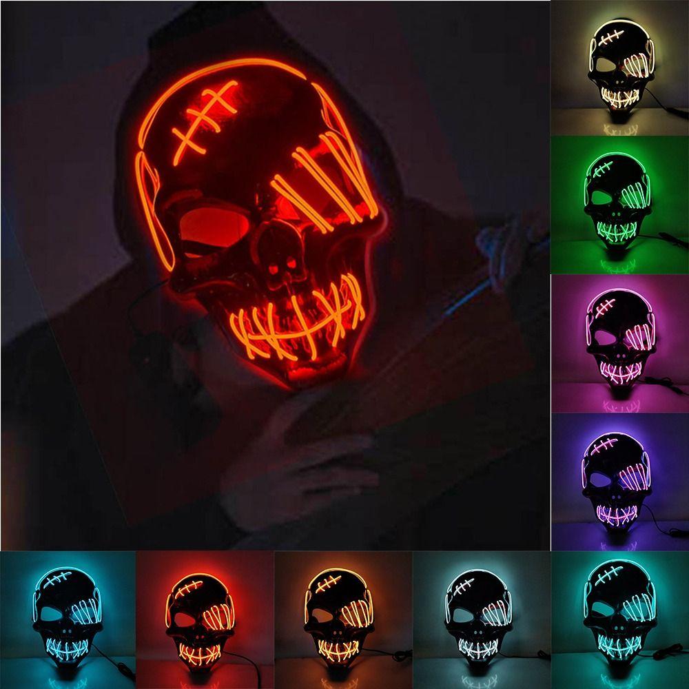 Headwear Skull Glowing Mask PP Costume Props Gothic Full Face Mask  Party Supplies