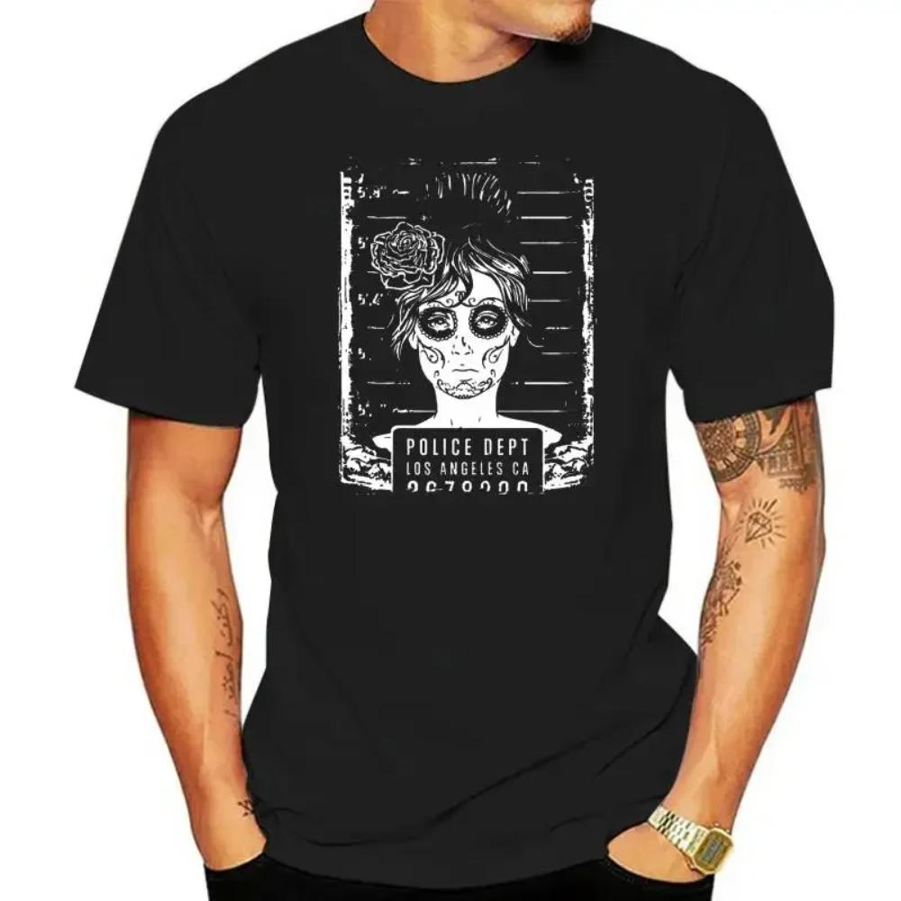 2022 Новые мужские футболки Busted Day of The Dead Mugshot Inspired для мужчин