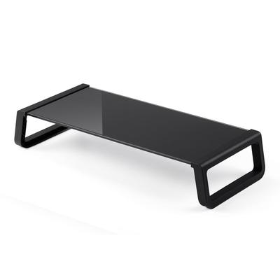Подставка для монитора Sanwa Direct, настольная, 54,7 см шириной x 22,7 см глубиной x 9,8 см высотой, столешница из прочного стекла, грузоподъемность 10 кг, черная, 100-MR210BK