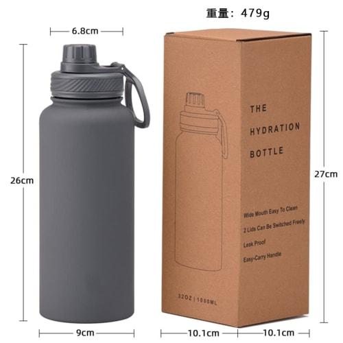 1 Liter Stainless Steel Water Bottle with Vacuum Insulation, Keeps Hot or Cold, Direct Drinking, Leak-Proof, Wide Mouth, Easy to Clean, Portable, for