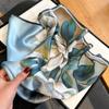 100% Silk Scarf Soft Head Wrap,Woman Silk Scarf Elegant Blue Woman Silk Scarf