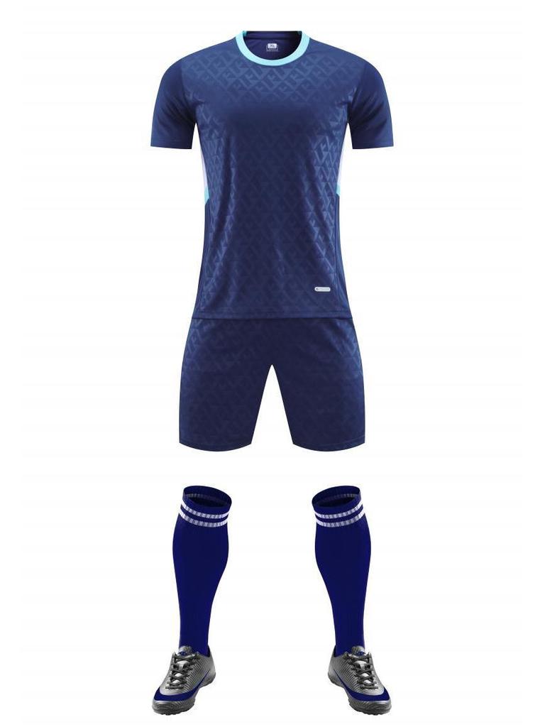 Дышащий комплект футбольной формы с коротким рукавом и возможностью нанесения индивидуальной печати (8012)