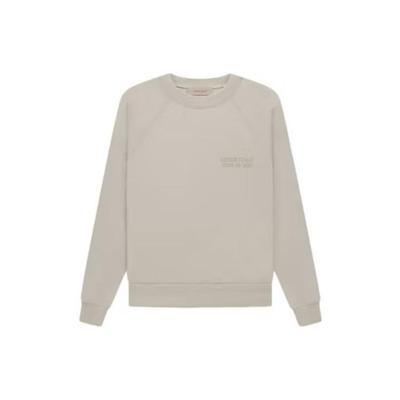 Fear of God Essentials Свитшот унисекс с круглым вырезом и принтом логотипа-буквы, флис, осень-зима 2022, дымчато-серый FOG-FW22-316