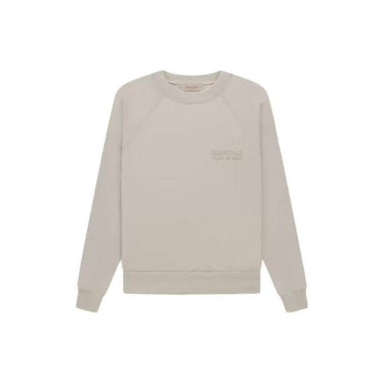 Fear of God Essentials Свитшот унисекс с круглым вырезом и принтом логотипа-буквы, флис, осень-зима 2022, дымчато-серый FOG-FW22-316