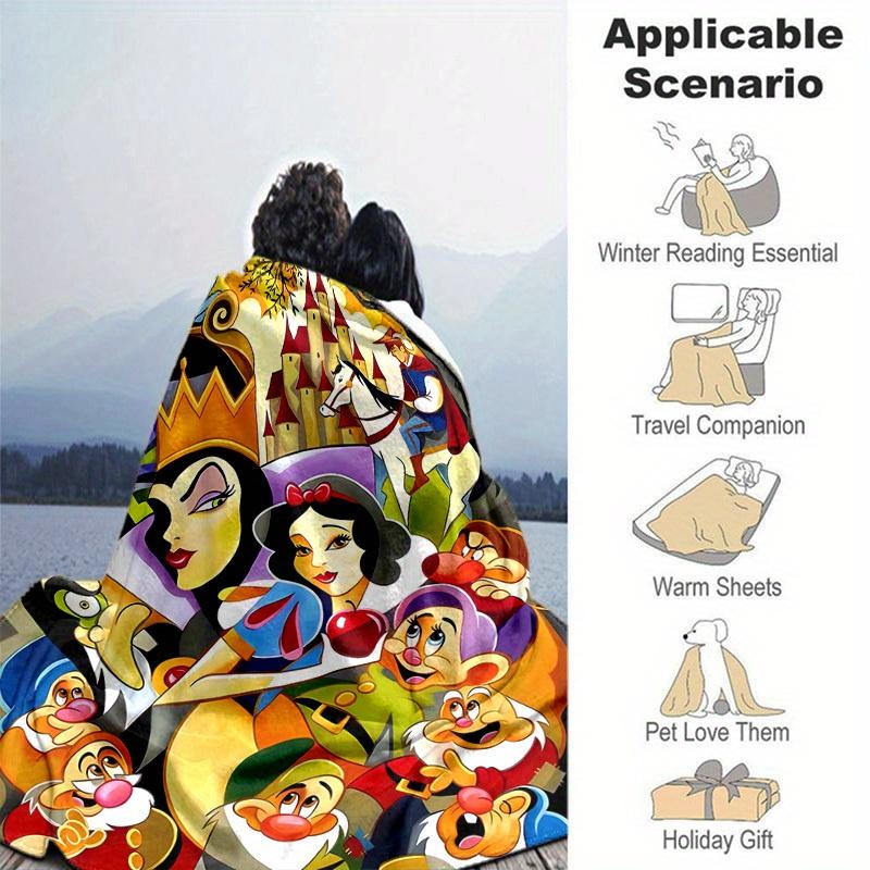 1pc, Snow White and the Seven Dwarfs Home Décor Blanket for Your Living Room, Bedroom, or Outdoor, Flannel Throw Blanket, Ideal as a Sofa Blanket