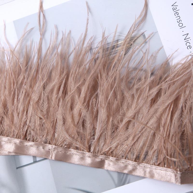 Платье из страусиных перьев 8-10 см, модное украшение, ткань с перьями и кисточками, аксессуары для одежды 