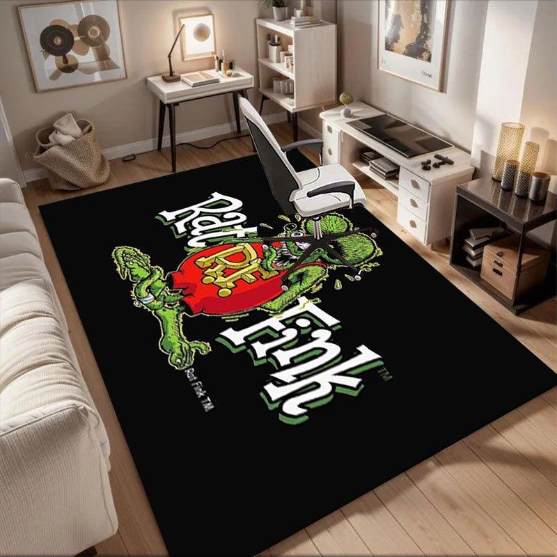 Футболка Rat Fink - Классическая зеленая футболка с мышонком и гоночной машинойОфисный коврик Идеально подходит для домашнего декора Коврик для офисного стола Коврик для офисного кресла Полиэ