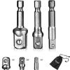 1 комплект адаптеров для ударных головок/удлинителей 1/4" 3/8" 1/2" набор ударных шестигранных сверл набор адаптеров для электродрелей