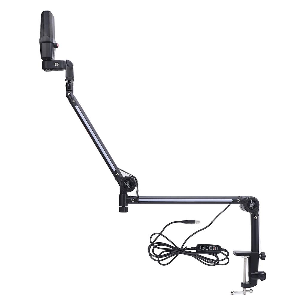 USB Condenser Microphone Adjustable Desktop Microphone Stand RGB Mic Stand Kit for Home Live Streami