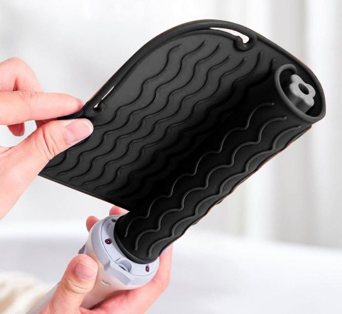 Hair Styling Tools: Curling Iron & Straightener with Non-Slip Silicone Insulation Pad.