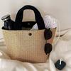 Fashion Boho Solid Color Paper Woven Straw Shoulder Bag for Women Large Capacity Summer Beach Vacation Tote Handbag Suitable