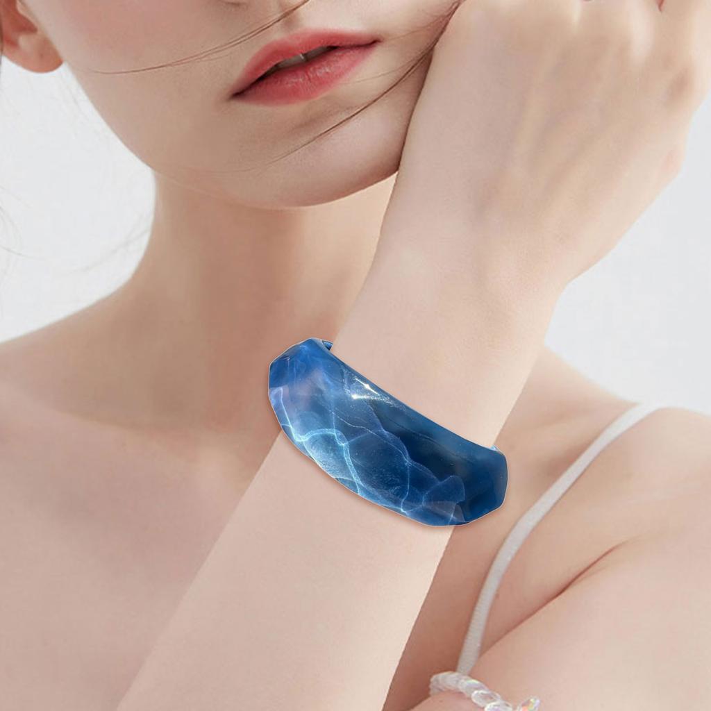 Широкие браслеты из смолы Геометрические круглые браслеты Широкий геометрический браслет Текстура смолы Ювелирные украшения на запястье для любителей моды