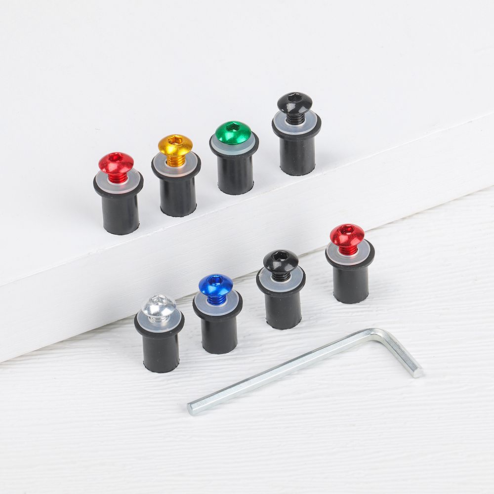 10Pcs M5 x 15mm Moto Decor CNC Windshield Bolt Motorcycle Windscreen Screw Kit Nuts Fastener