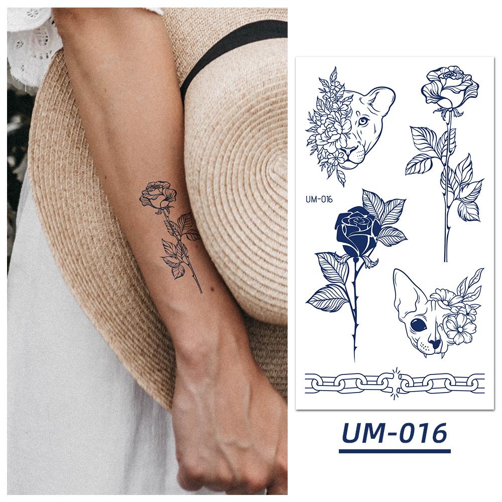 1 Sheets Waterproof Semi Permanent Long Lasting Fake Tattoos Women's Arm Fake Tattoos Herbal