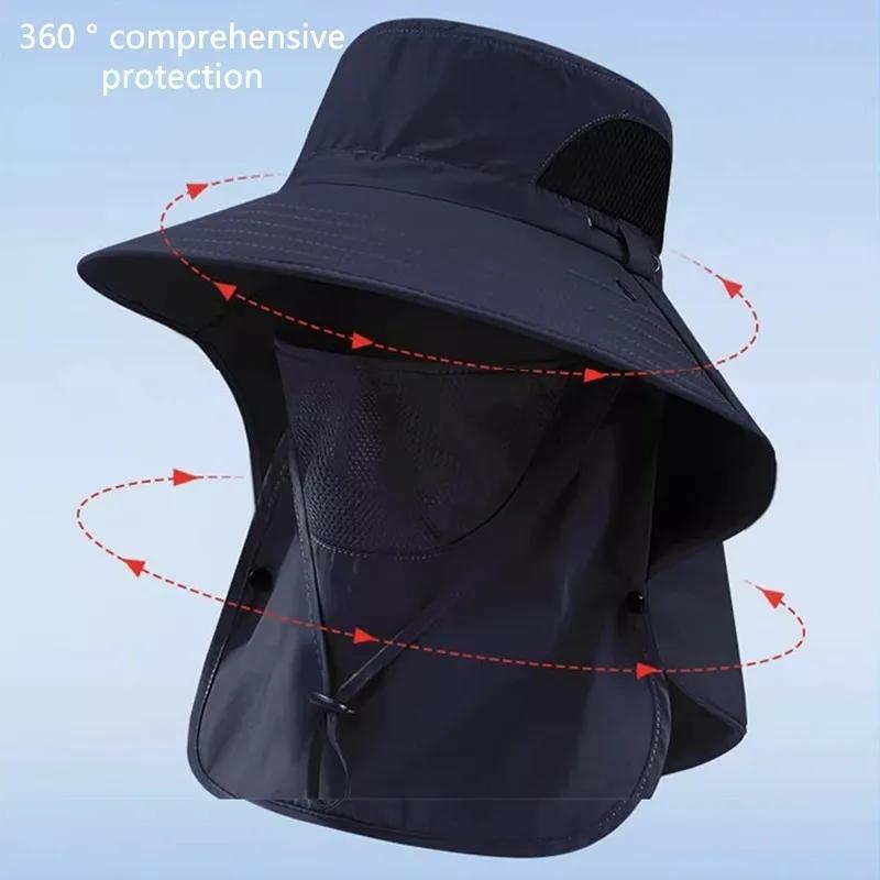 Кепка для походов на открытом воздухе с регулируемым воротом для мужчин и женщин, для скалолазания, защита от солнца, дышащая, ветрозащитная, для рыбалки, с широкими полями, весна-лето