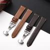 Винтажный ремешок для часов из телячьей кожи 18 мм 20 мм 22 мм для Omega, ремешок для часов с застежкой-бабочкой для Huawei Watch GT 4 3, мягкий браслет на запястье