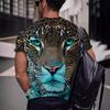 Летние мужские футболки с 3D принтом тигра и дракона, модные повседневные спортивная одежда с круглым вырезом и короткими рукавами, уличная одежда, топы большого размера